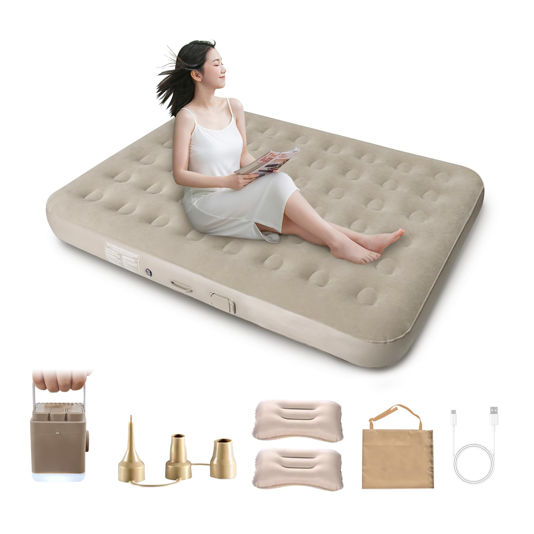 DAIDAIZAI エアーベッド 電動エアーベッド 電動ポンプ内蔵 シングルサイズ 190×100× ...