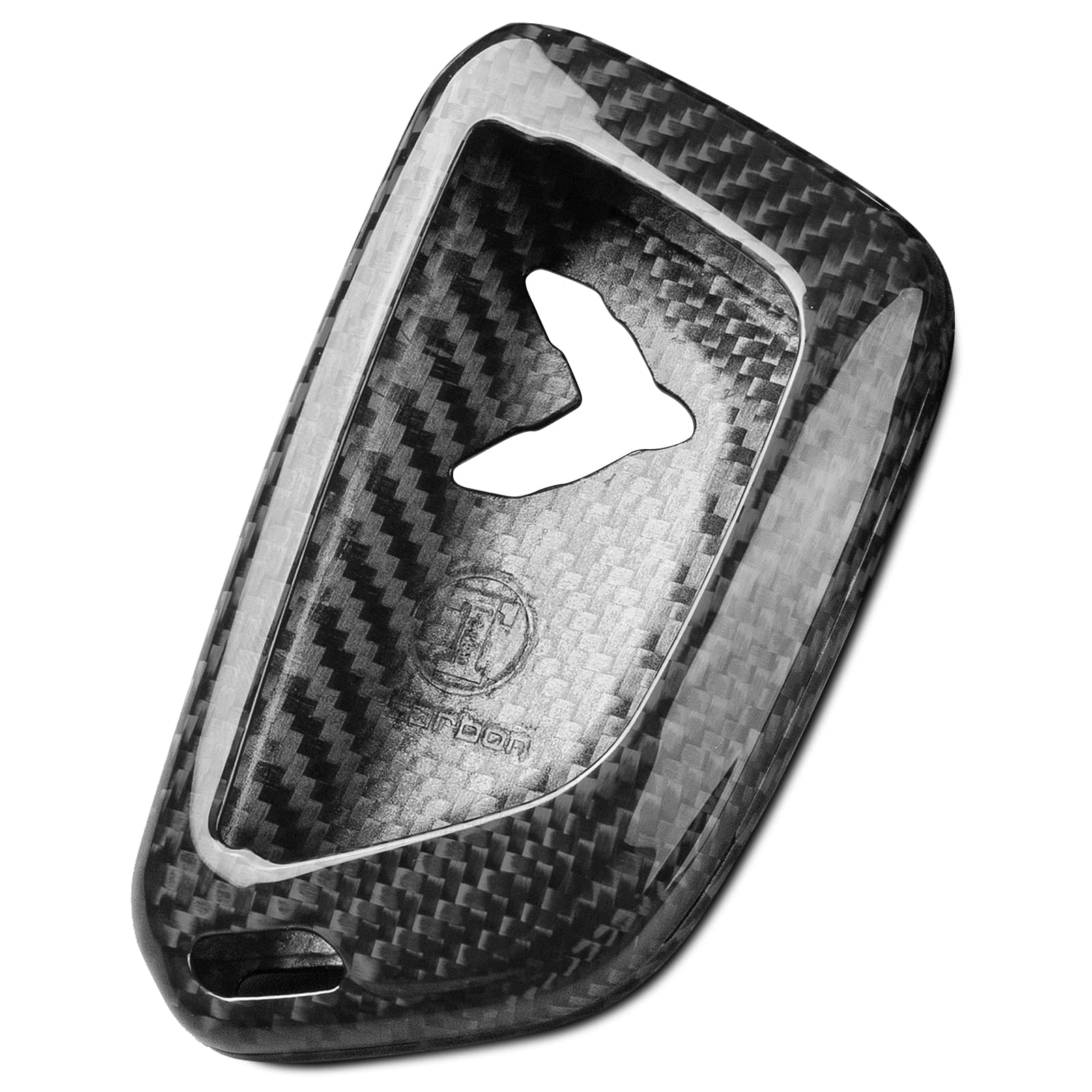 [T-carbon] Corvette用キーケース キーカバー、 リアルグラスファイバーキーフォブケース C8 コルベット 2020 2021 2022 2023 2024 車のリモートコントロールキーに対応 (シルバーブラック)