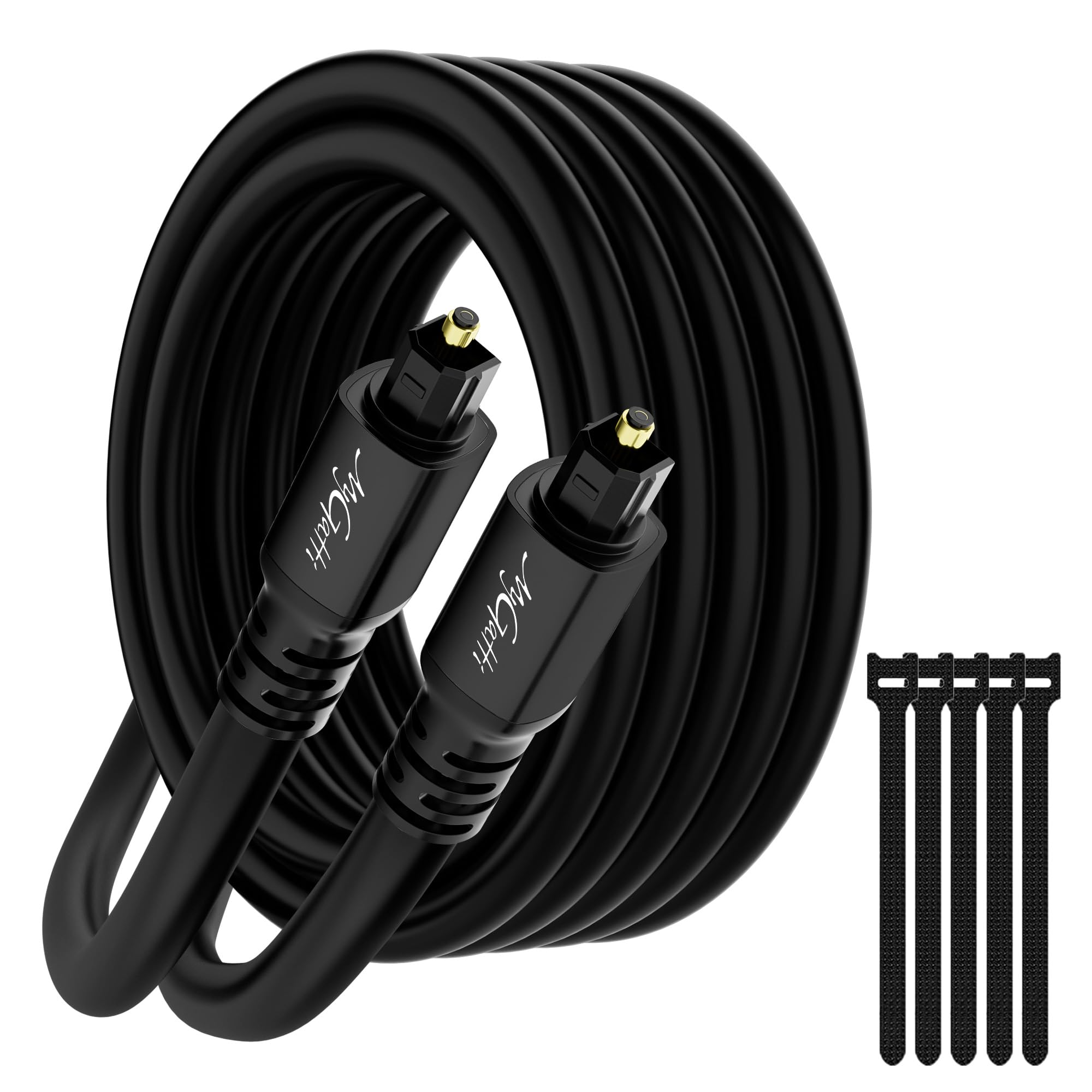 Rakuten - Toslink 光デジタルオーディオケーブル 40M 角型 S/PDIF OPTICAL音声ケーブル 金メッキコネクタ Hi-Fi 光同軸スピーカー線 長い ホームシアター、サウンドバー、テレビ、DVD/CDプレーヤー、ゲームコンソールなどに対応 黒