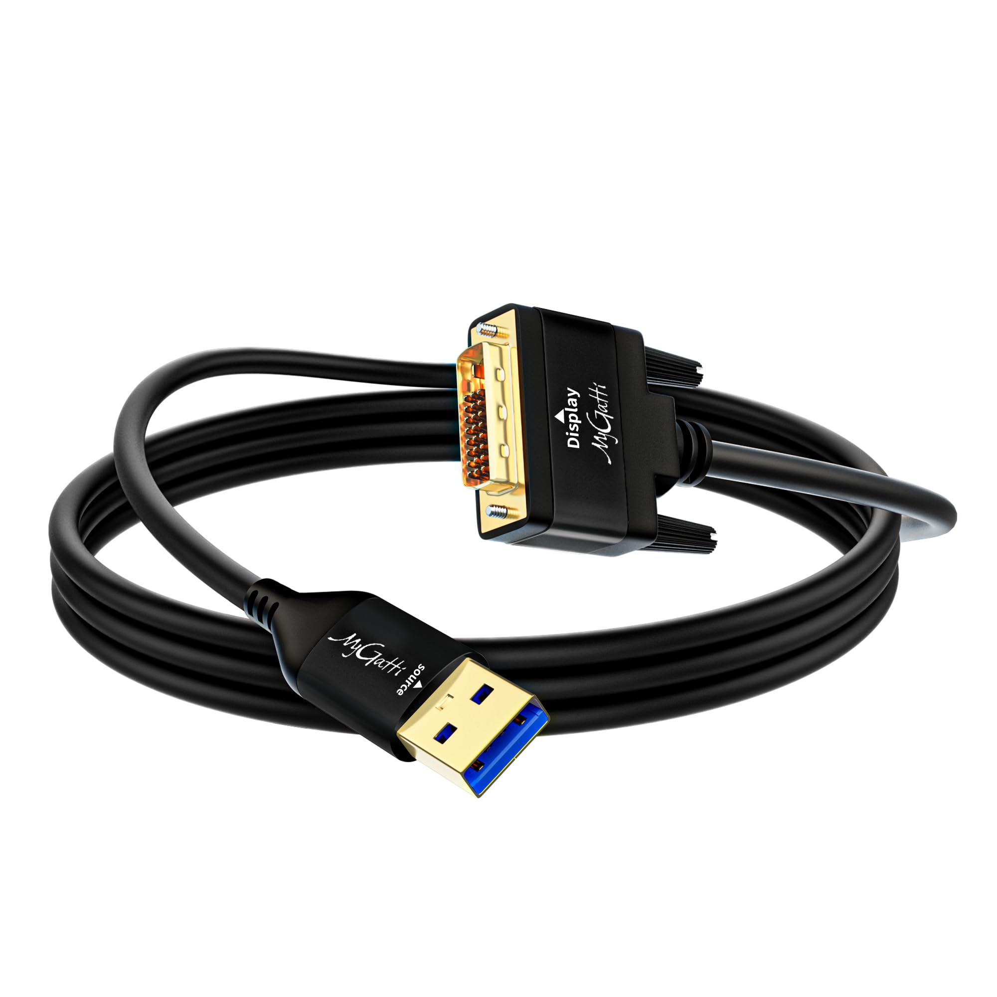 USB Type-A DVIケーブル 1M USB3.0 DVIアダプターケーブル 金メッキプラグ HD 1080P@60Hz モニター、プロジェクター、テレビ、Windows11/10/8/7s/ MacOS/Androidなどに対応 ブラック ドライバ