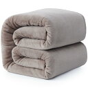 Hansleep 毛布 シングル 夏用 ブランケット 140x200cm マイクロファイバー 柔らかく肌触り フランネル 洗える 静電防止 四季適用 (140x200,ダーク グレージュ)