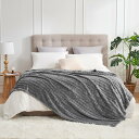 Hansleep 毛布 もうふ 冬用 暖かい ダブル ブランケット 大きめ 200x220cm 大判 グレー 柔らかい ふわふわ もこもこ 洗える 軽量 静電防止 四季適用 (200x220,グレー)