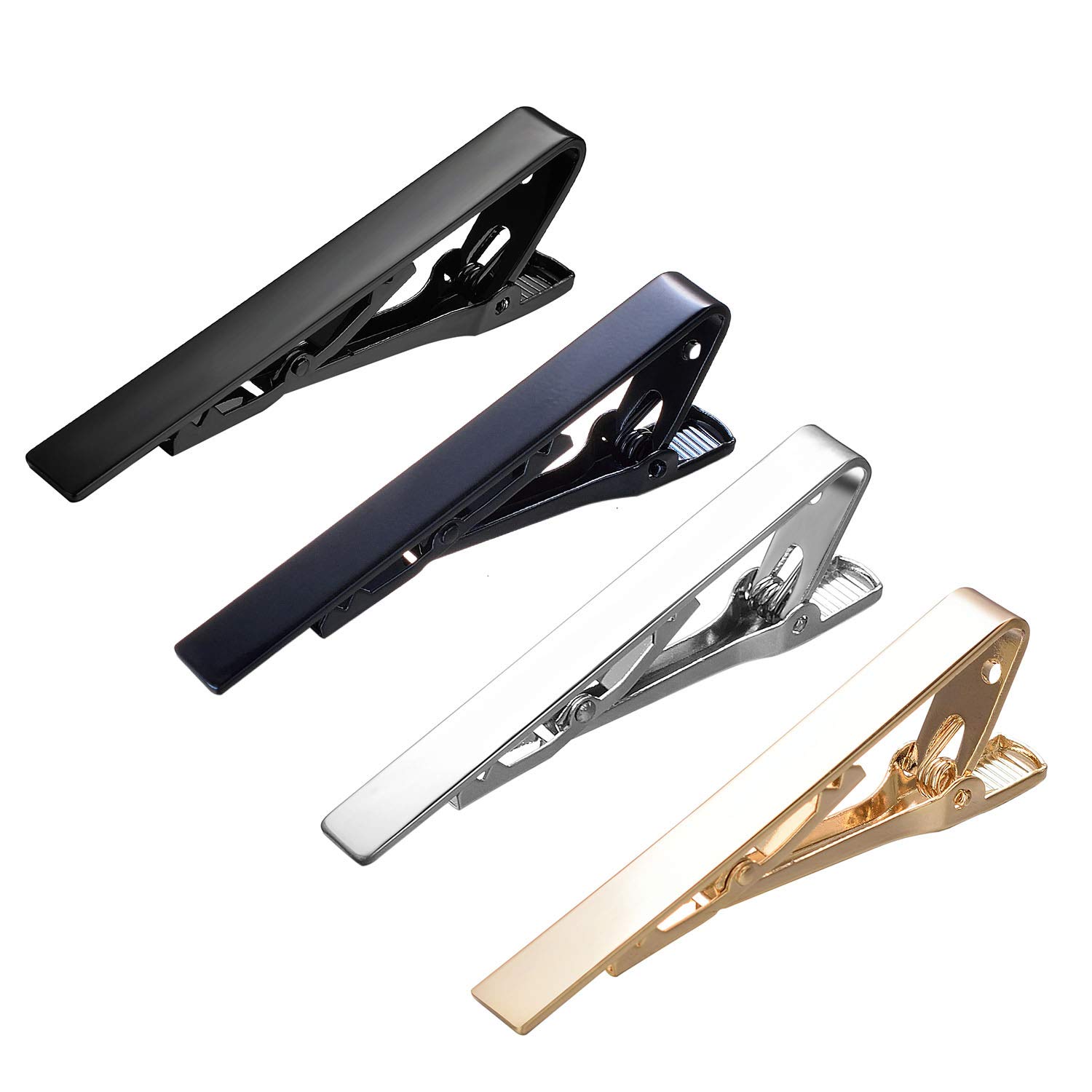 Yoursfs 葬儀用 ネクタイピン 4色 セット タイピン 細い ネクタイピン 真鍮 日常仕事 冠婚葬祭 成人式