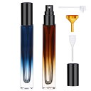 Segbeauty アトマイザー 10ml 2個入り プッシュ式 詰め替え 漏れない ミニボトル スプレーボトル クイック 香水噴霧器 携帯用 詰め替え容器 液漏れ防止 持ち込み可能 通勤 香水スプレー 【10ml ブルー グラデーション+茶色 グラデーシ