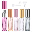 アトマイザー Segbeauty アトマイザー 10ml 5個入り ガラス製 プッシュ式 詰め替え スプレー容器 漏れない ミニボトル スプレーボトル クイック 香水噴霧器 携帯用 詰め替え容器 液漏れ防止 持ち込み可能 通勤 香水スプレー パフューム【1