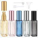Segbeauty アトマイザー 10ml 5個入り 五色グループA ガラス製 プッシュ式 詰め替え スプレー容器 漏れない ミニボトル スプレーボトル 携帯用 詰め替え容器 液漏れ防止 持ち込み可能 通勤 香水スプレー パフューム【10ml ピンク+グレ