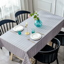 Hopeholic テーブルクロス ビニール おしゃれ テーブルカバー 撥水 PVC製 長方形 tablecloth 汚れ防止 防水 防油 北欧 テーブルマット 耐久 耐熱 ずれにくい 厚手140×180cm チェック柄 グレー