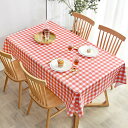 Hopeholic テーブルクロス ビニール おしゃれ テーブルカバー 撥水 PVC製 長方形 tablecloth 汚れ防止 防水 防油 北欧 テーブルマット 耐久 耐熱 ずれにくい 厚手140×180cm チェック柄 レッド