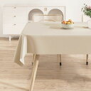 Hopeholic テーブルクロス ビニール 撥水 無地 PU tablecloth おしゃれ 正方形 小さめ 防水防油 汚れ防止 テーブルマット 家庭用 業務用 90×90cm 豆乳色