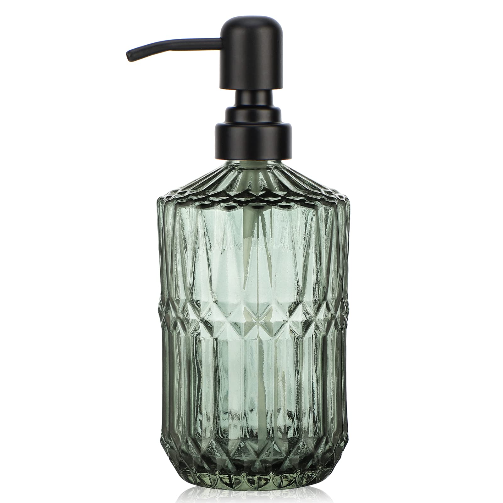 Segbeauty ディスペンサー 詰め替えボトル ガラス製 シャンプーボトル 450ML おしゃれ 洗剤用 お風呂 ..