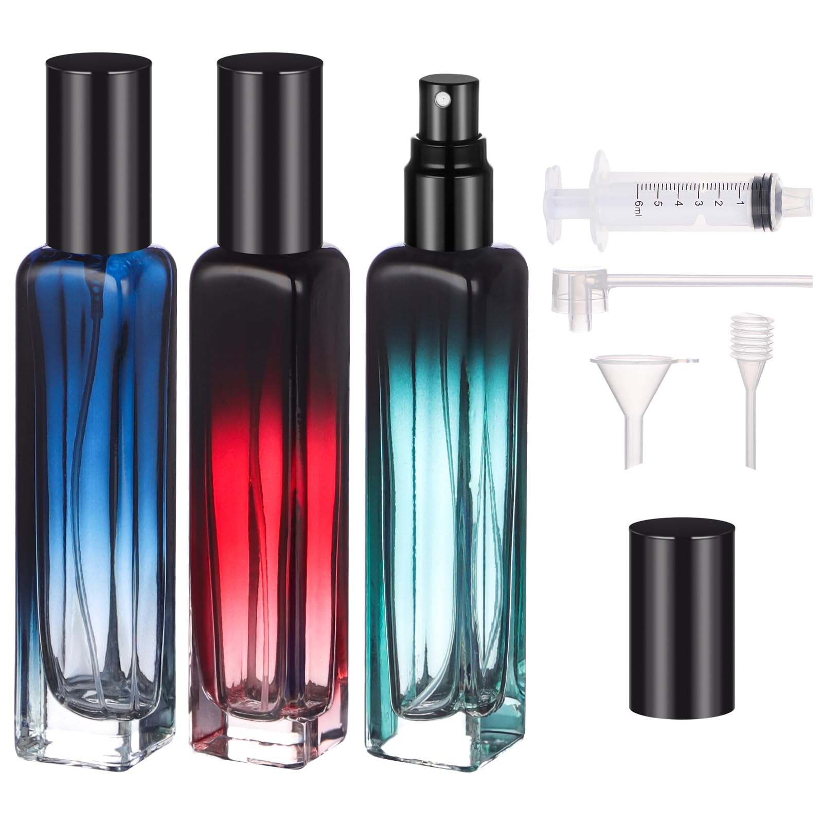 Segbeauty アトマイザー 15ml 3個入り 細長型 ガラス製 プッシュ式 詰め替えボトル 漏れない ミニボトル スプレーボトル 携帯用 おしゃれ コンパクト 旅行 パフューム かわいい 霧噴射 簡単 移し替え メンズ レディース 手軽 便利 小分