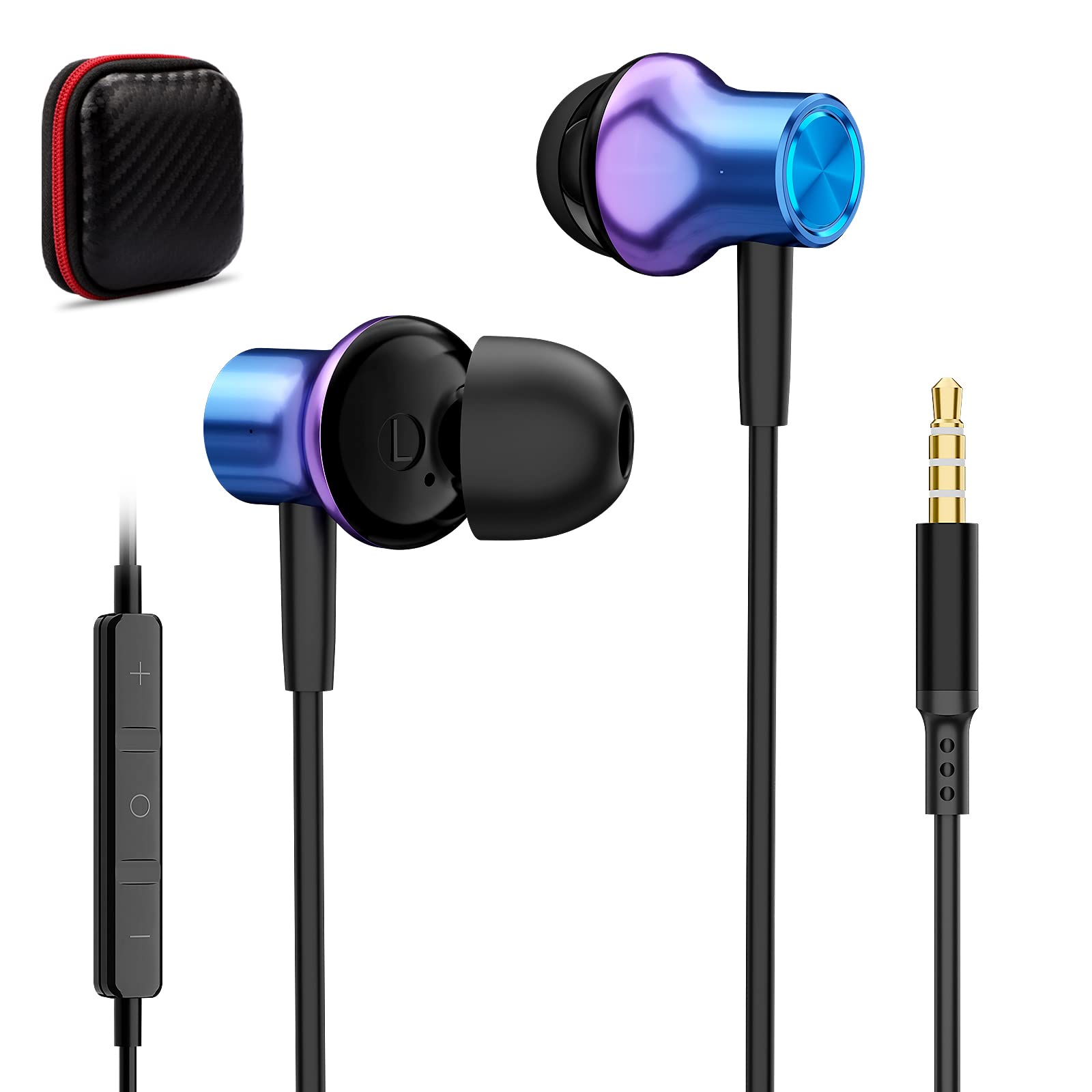 Rakuten - イヤホン 有線 マイク付き 3.5mmジャック HIFI音質 磁気設計 ノイズキャンセリング イヤフォン パソコン PC用 通話対応 重低音 カナル型 対応iphone SE/6/6s/iPad/ipod/for AQUOS sense9 8/Xperia