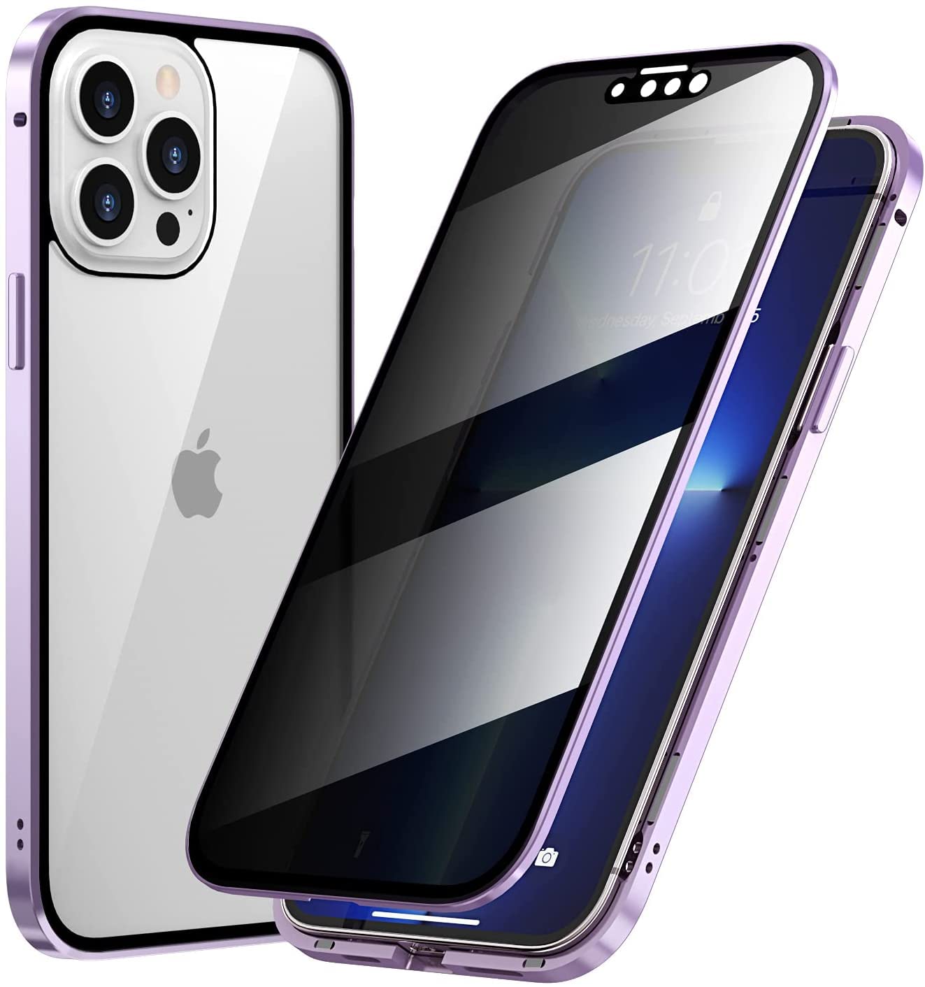 Rakuten - Xperia 10 IV ケース 両面強化ガラス レンズ保護 クリア SO-52C スマホケース ガラスケース アルミ バンパー 表裏 前後 透明両面ガラス 360°全面保護 ケース磁気吸着 SO-52C SOG07 対応 エスクペリア 10 IV カバー