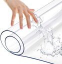 Hopeholic デスクマット 透明【20枚 透明両面テープ付き】学習机マット 43x60cm 厚さ 1.0mm PVC製 クリア 机マット オフィス デスク テーブルクロス パソコン テーブルマット 耐熱性 防水 滑り止め 帯電防止 円形の端 縁で手が