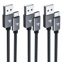 【1m+2m+3m 3本/黒】RAMPOW usb c ケーブル タイプc ケーブル 急速充電 QuickCharge3.0対応 USB2.0規格 iPhone16/iPhone15シリーズ充電ケーブル Sony Xperia/Samsung/Asus Z