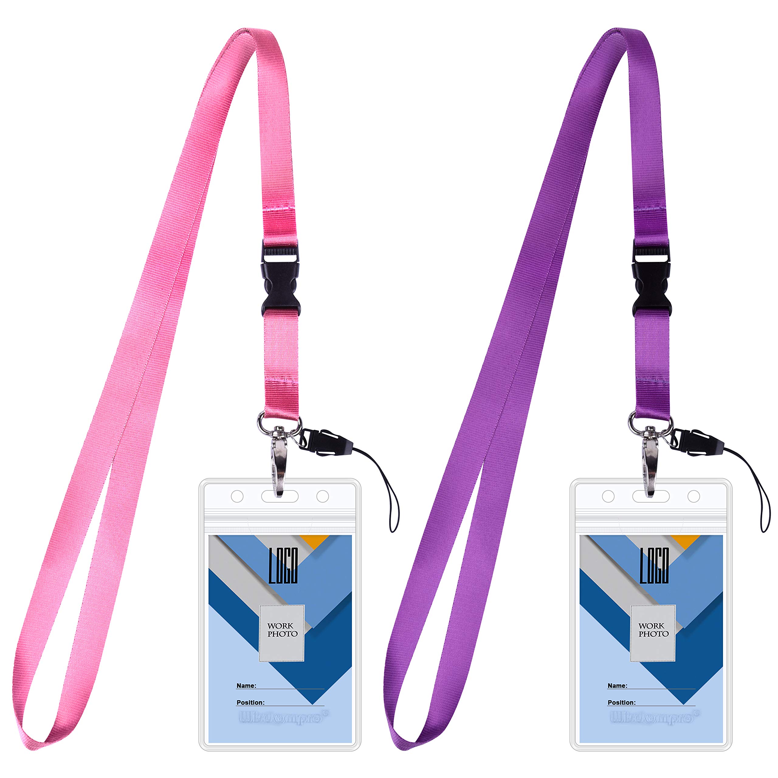 Wisdompro IDカードホルダー 縦型 B8 クリア ネームホルダー ソフト ビニール製 社員証/名札ケース 定..