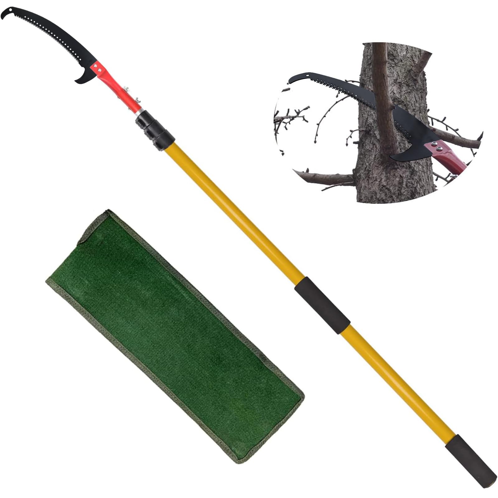 高枝切りノコギリ 伸縮式高枝鋸 手動剪定鋸 高枝のこぎり 自由伸縮 園芸用ノコギリ (5.5メートル)