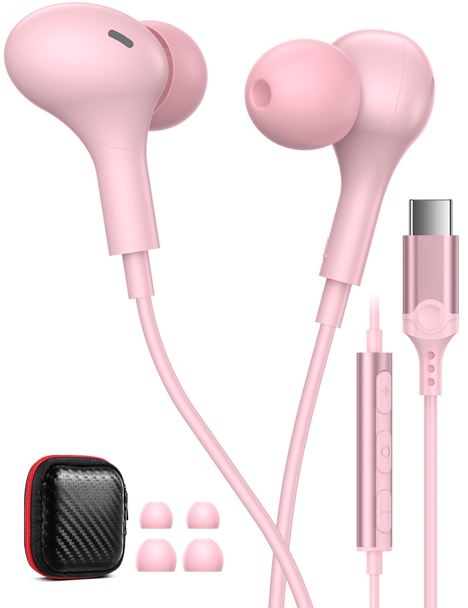 タイプc イヤホン 有線 マイク付き 磁気収納 カナル型 対応iPhone 17 16 15/Google Pixel 9 8a 7a Pro/Samsung S25 S24 Ultra z Flip 6 7/iPad Pro mini 10世代 USB