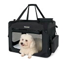 Totoro ball 犬用キャリーバッグ ソフトクレート 犬 キャリーケース 中型犬 犬用クレート 折りたたみ 犬 車用ケージ 5面メッシュ ロック付き 給水ボトルバンド付き 中小型犬・猫2匹 10kgまで『車載、旅行、避難、アウトドア、帰省で活用!』