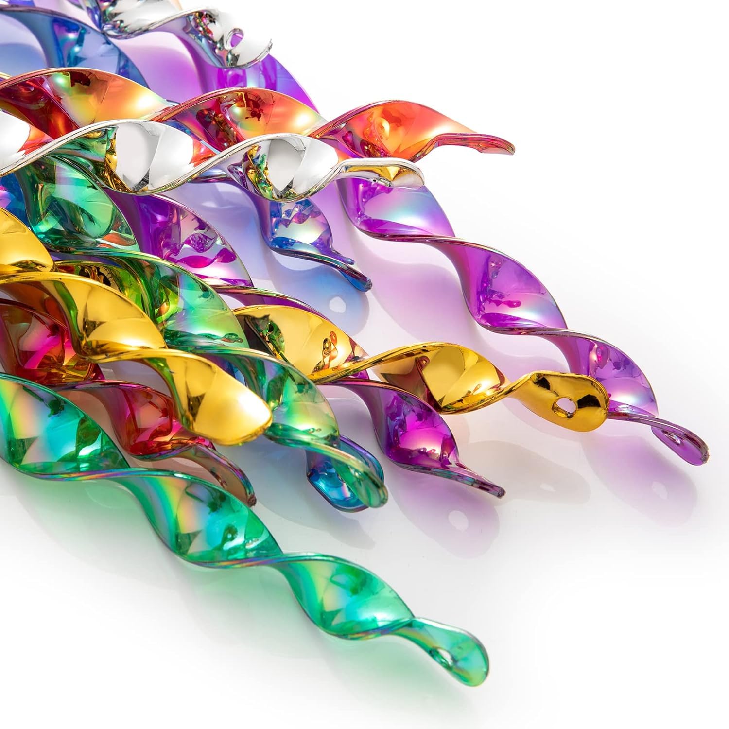 OFFO 鳥よけ 鳥避け棒12本セット 鳥よけグッズ 6色 シャインスパイラル 鳩よけ カラスよけ からす撃退 カラス対策 鳥害対策 駆除 防鳥 吊り下げ式 スパイラル 庭 ガーデン用品 とりよけ ハト カラス ベランダ