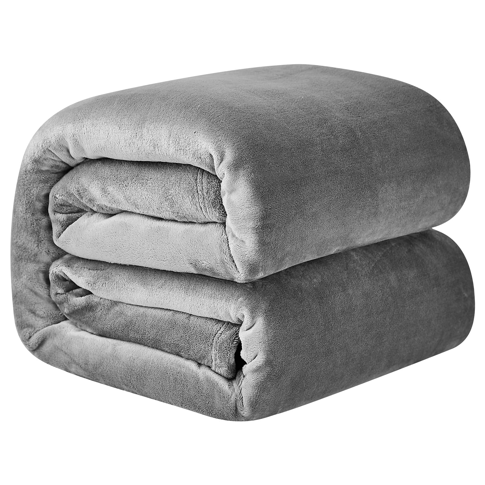 Hansleep 毛布 シングル ブランケット 夏用 130x165cm グレー マイクロファイバー 柔らかく肌触り フランネル 洗える 静電防止 四季適用 (130x165,グレー)