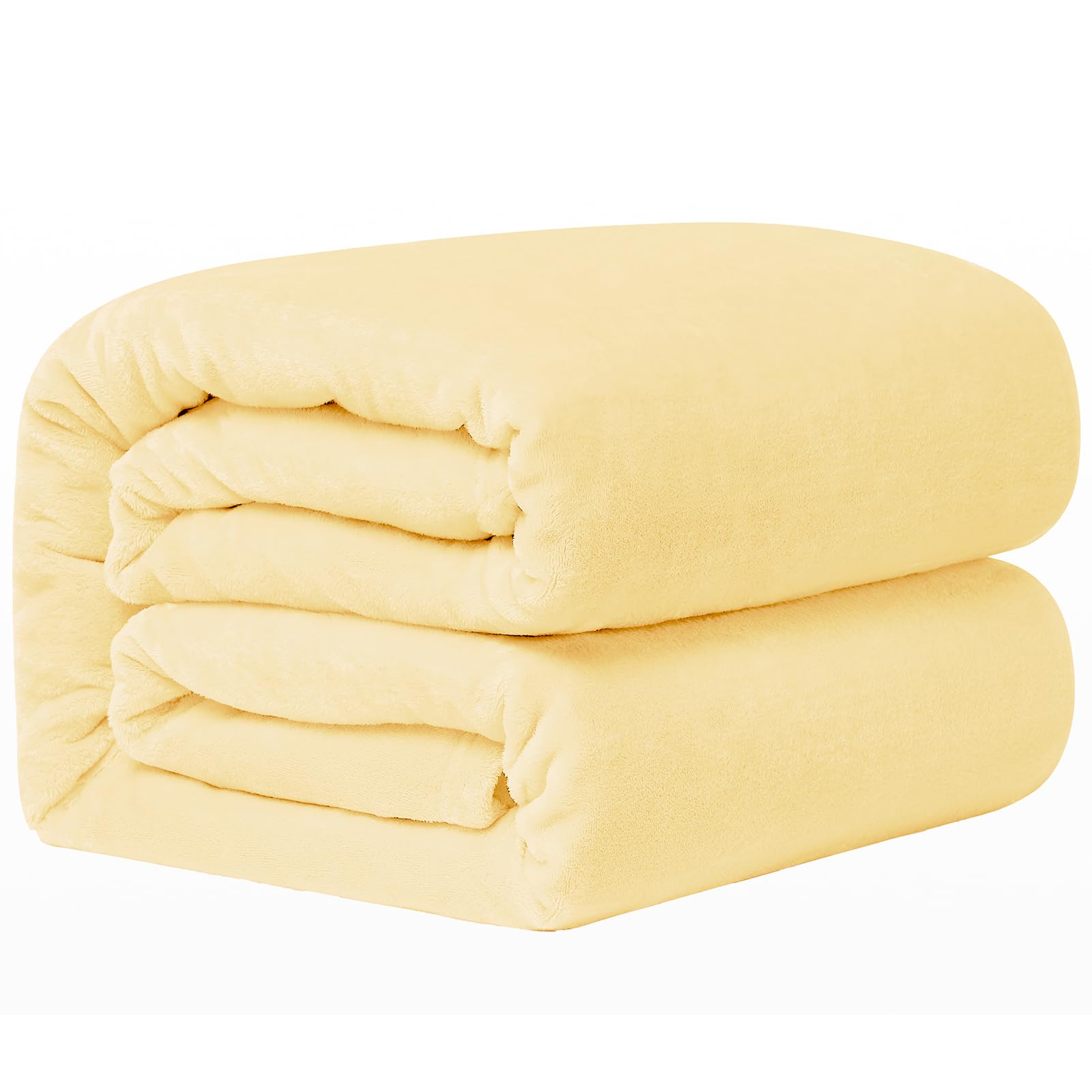 Hansleep 毛布 シングル 夏用 黄色 ブランケット 100x140cm グレー マイクロファイバー 柔らかく肌触り フランネル 洗える 静電防止 四季適用 (100x140,イェロー)