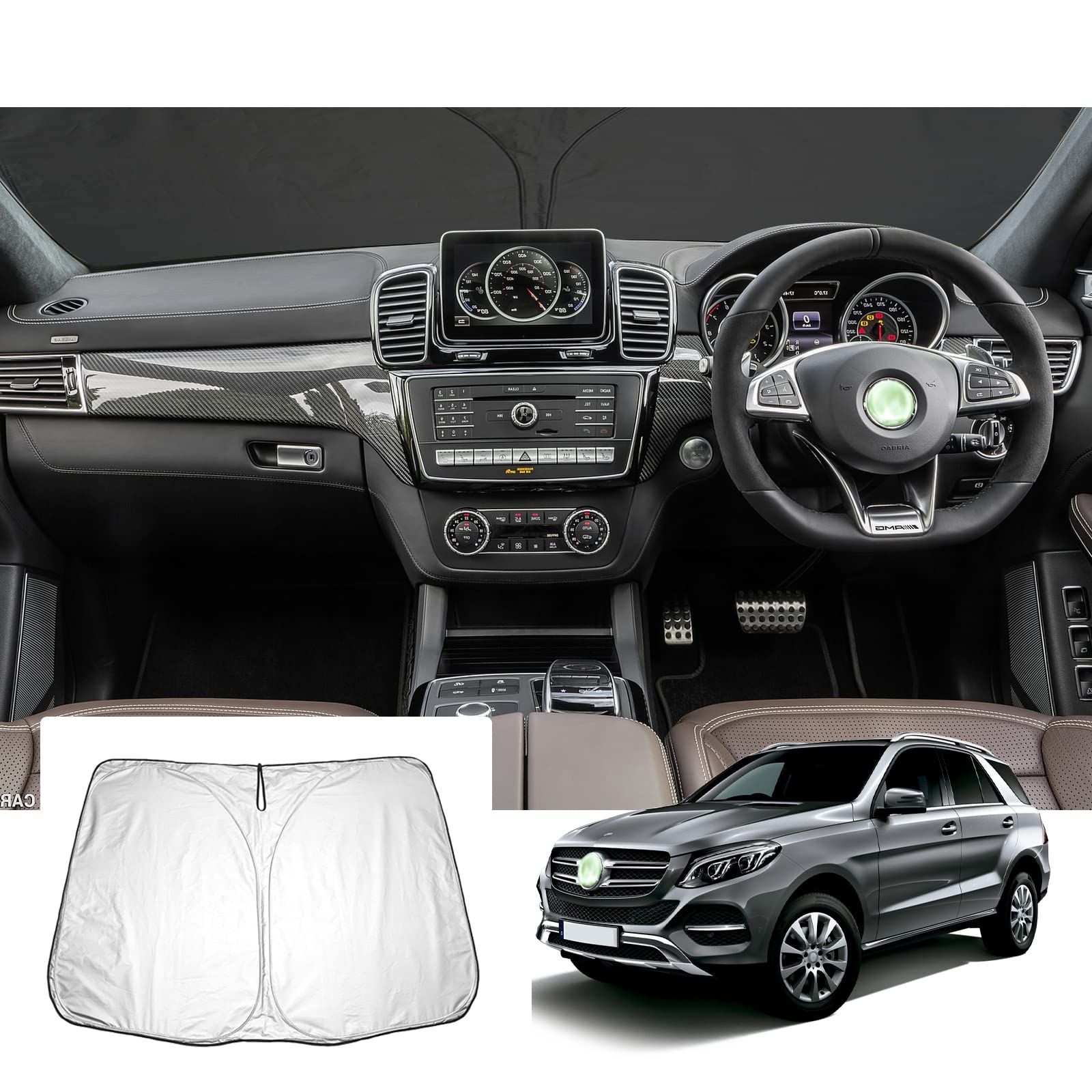 【GAFAT】メルセデス ベンツ GLEクラス W166 初代 2015-2019 新型 専用 車用サンシェード フロントガラ..