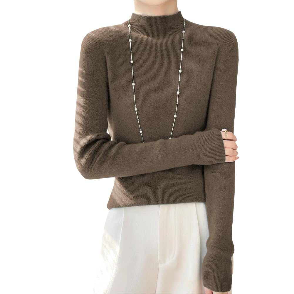 [Bidason] セーター レディース ニット 立ち襟 インナー 保温 柔か 暖かい フィット感 長袖 薄手 高伸縮性 無地 シンプル おしゃれ 魅力 着回し力 防寒対策 カットソー 秋 冬 11色展開