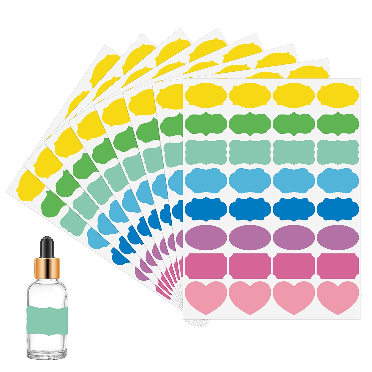 Wisdompro ラベルシール アート紙 手書き 印刷可能 剥がせる 無地ステッカー メイソンジャー/遮光瓶用 ..