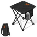 DesertFox キャンプ椅子 アウトドアチェア 折りたたみ 椅子 超軽量 コンパクト 【サイドポケット&カップホルダー 付き 】 【耐荷重200kg】 一秒展開・収納 イス 背負える収納袋付属 お釣り 登山 携帯便利 MZ (ブラック)