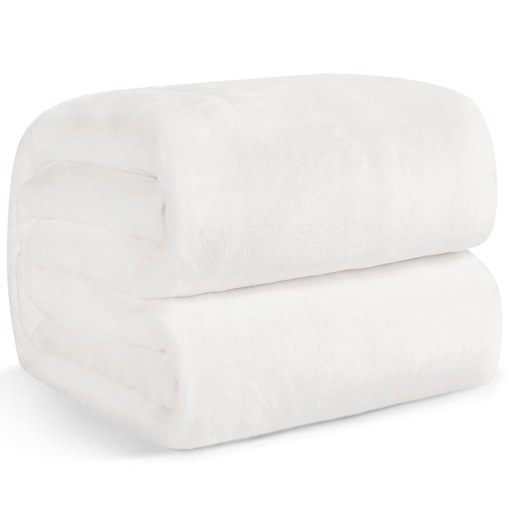 Hansleep 毛布 シングル 夏用 ブランケット 100x140cm ホワイト マイクロファイバー 柔らかく肌触り フランネル 洗える 静電防止 四季適用 (100x140,ホワイト)