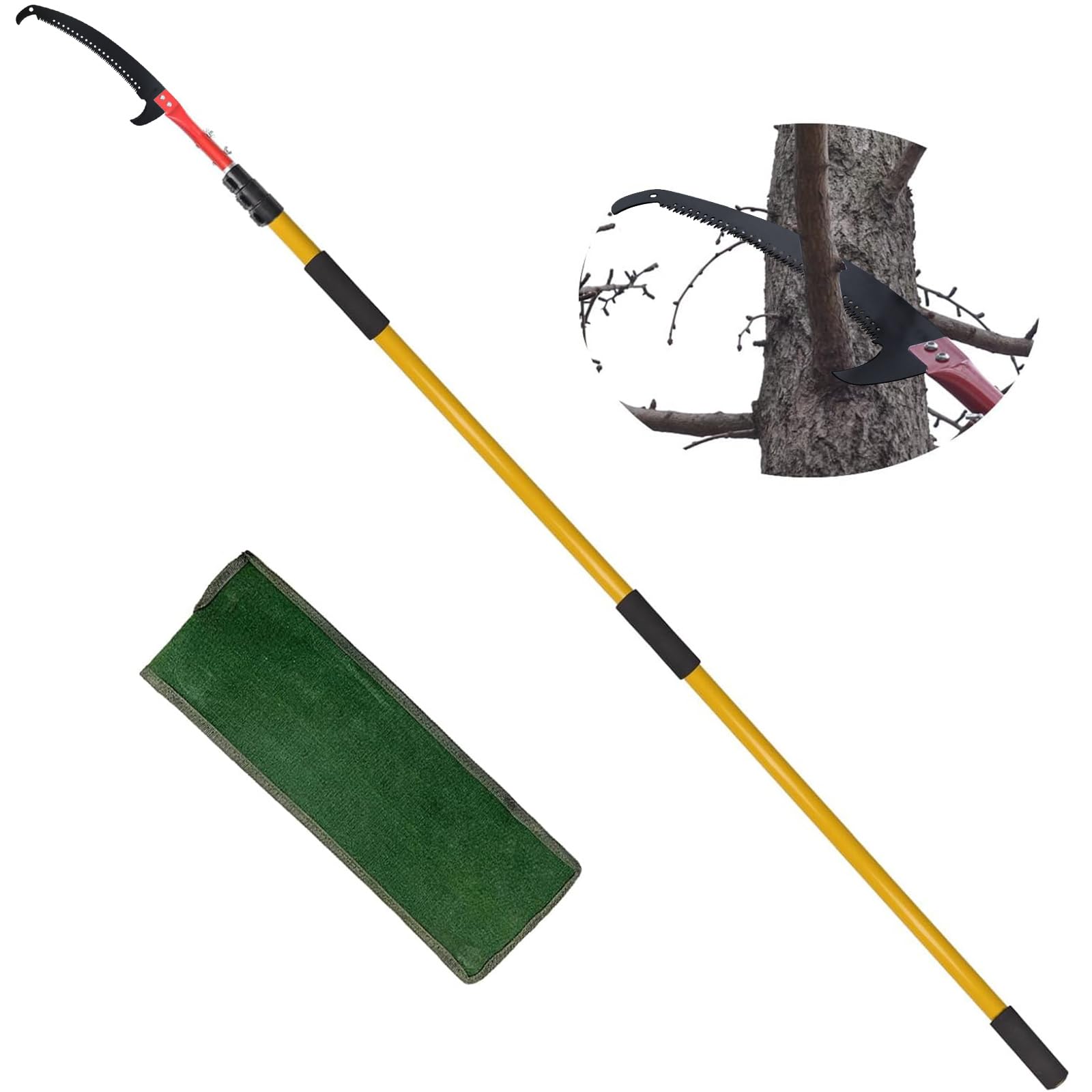 高枝切りノコギリ 伸縮式高枝鋸 手動剪定鋸 高枝のこぎり 自由伸縮 園芸用ノコギリ (7.5メートル)