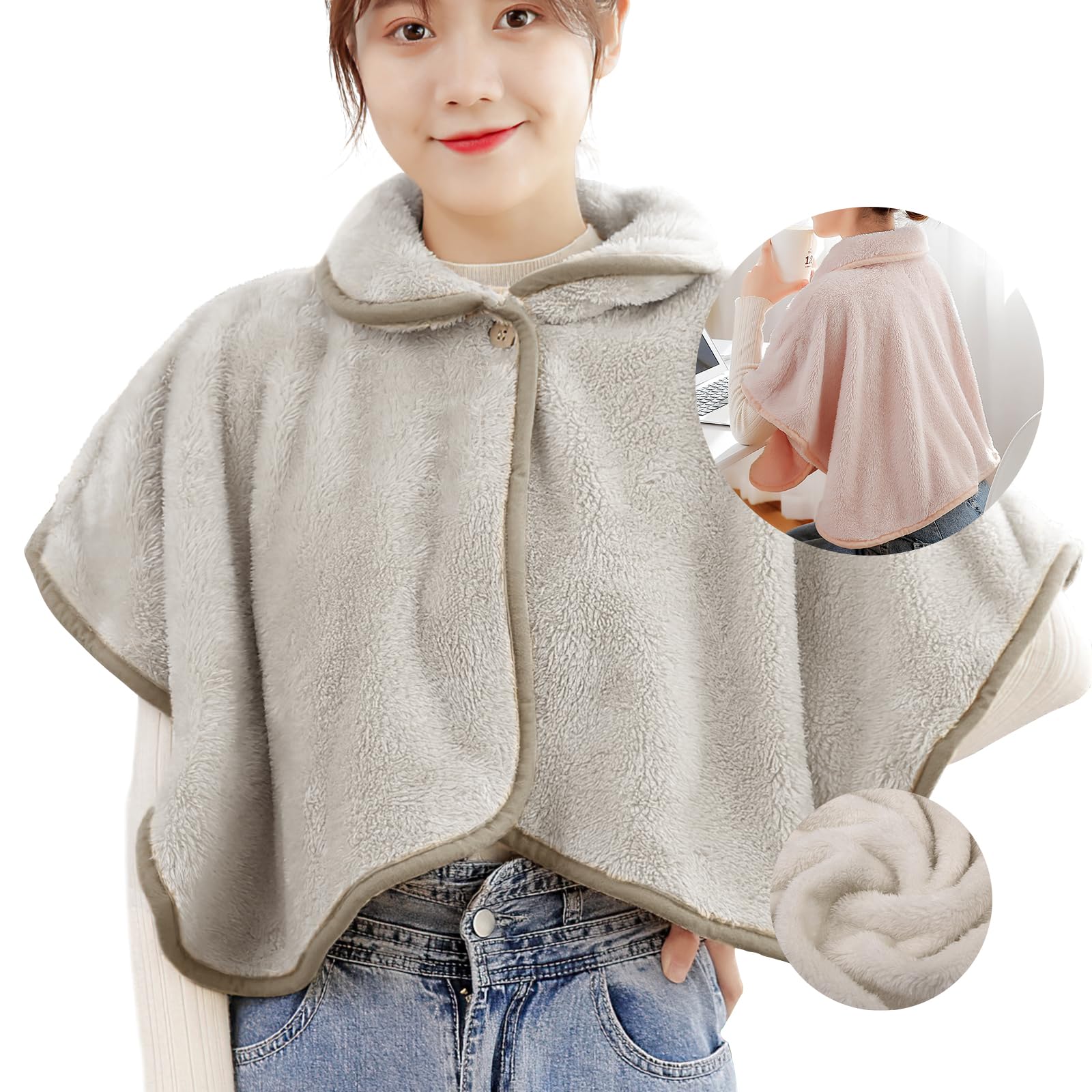 [SIVAN] 【秋冬には理想なケープコート レディース】 ポンチョ レディース 肩当て 【なめらかな肌触り..