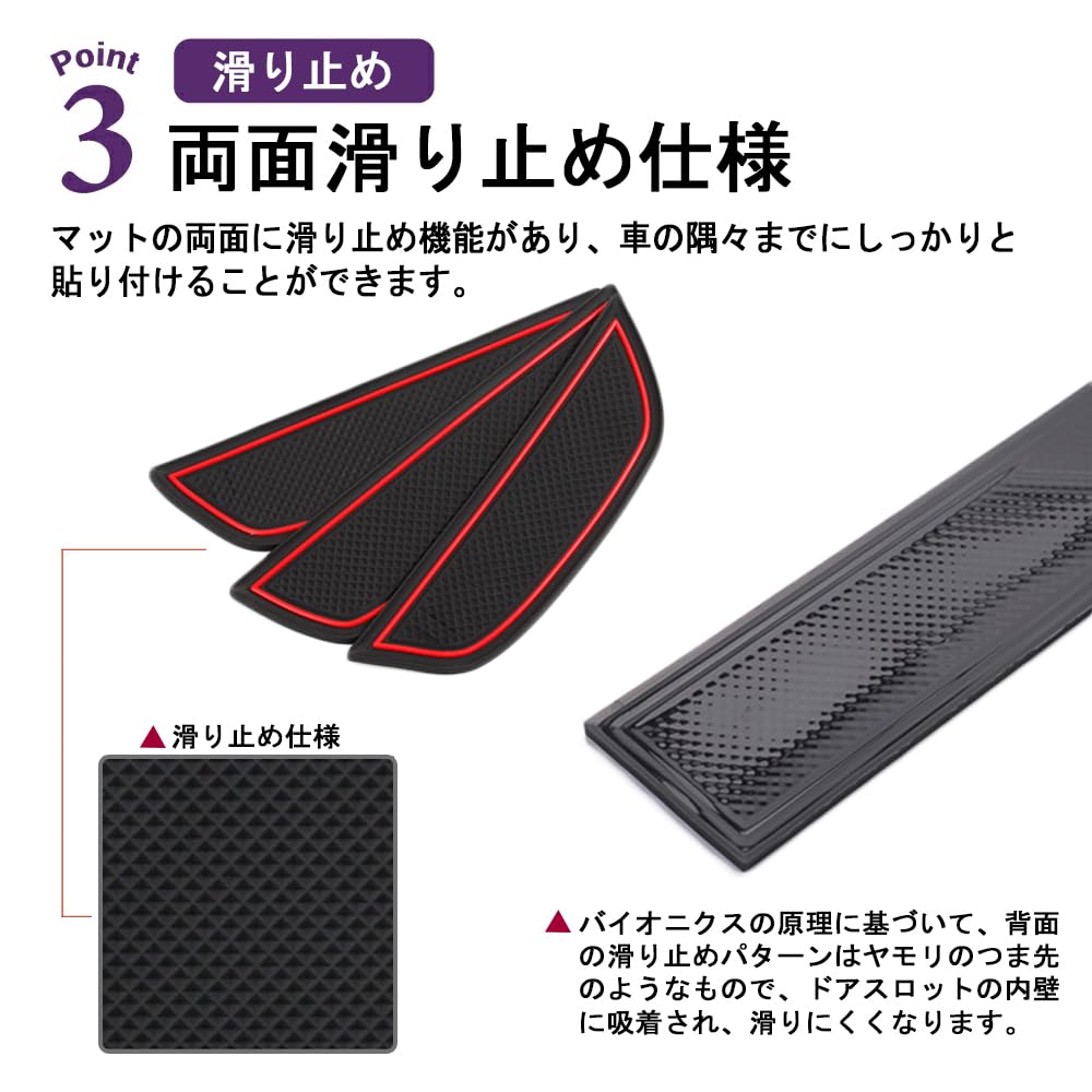 Rakuten - SAWAKAKI ダイハツ タント(カスタム）タントファンクロス LA650S/LA660S 前期 専用設計 インテリアラバーマット ドアポケットマット ラバー ロゴ入り 滑り止め 騒音防止 ドレスアップ 内装パーツ 14枚入り（ブラック）