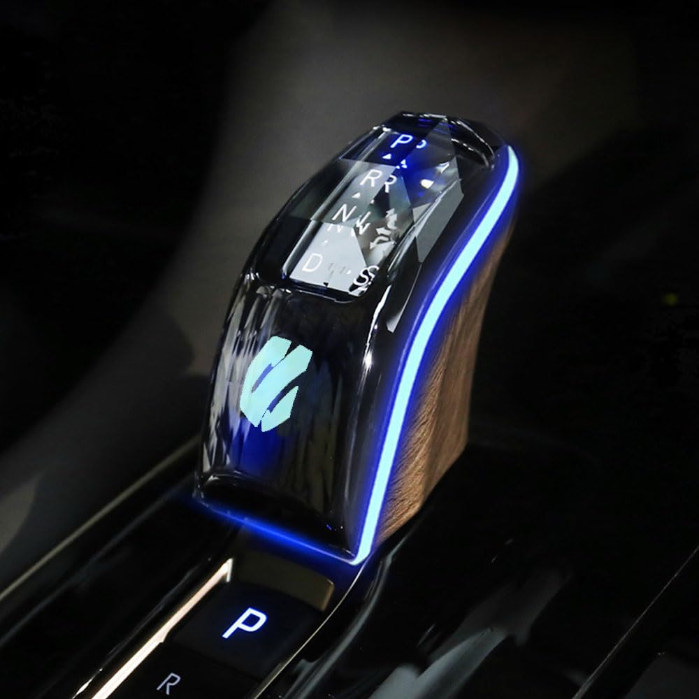 Rakuten - SAWAKAKI トヨタ アルファード 40系 専用設計 シフトノブ シフトレバー クリスタル LED発光 7色変換 ロゴ付き 内装 ドレスアップ 交換パーツ（木目調）