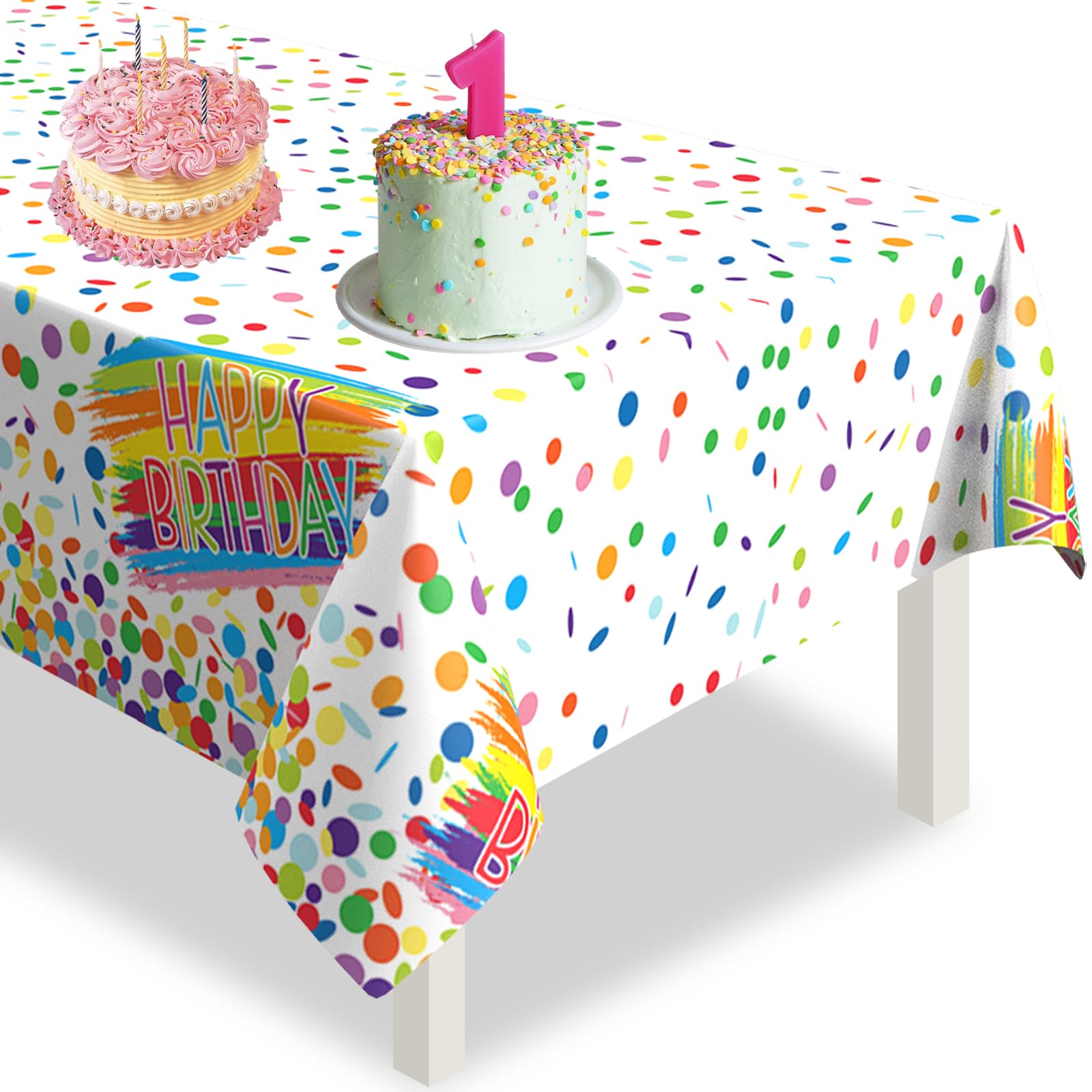 Paready 誕生日 テーブルクロス 使い捨て 飾り付け 1PCS テーブルカバー テーブル装飾 バースデー 飾り..