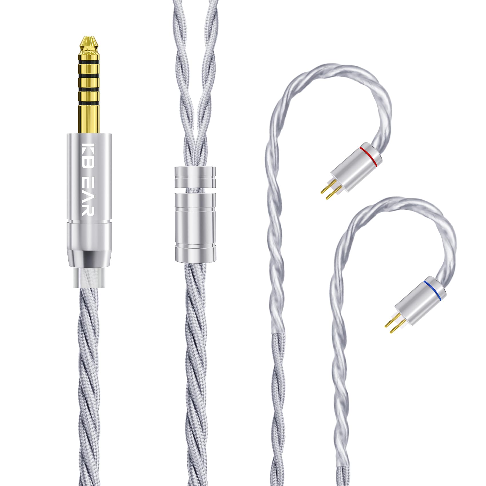 【KBEAR ST20】2pin 4.4mmリケーブル 5N単結晶銅銀メッキ混合合金 ケーブル 開放感音場 152層の独立したOFCシールド層 4.4mmイヤホンアップグレードケーブル イヤフォン交換ケーブル 音質改善 ZSN/ZSN Pro/ZSN PR