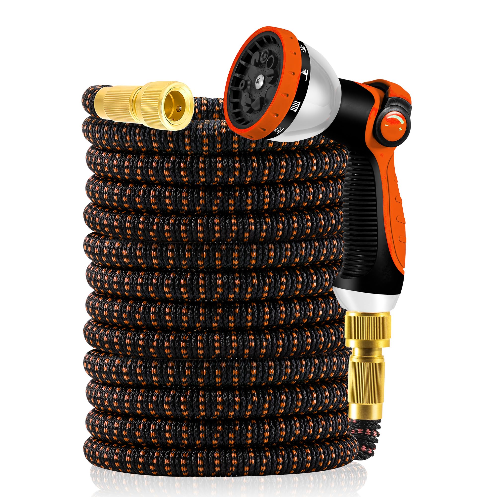 Yofidra 散水ホース 3倍伸びる 伸縮ホース 10in1散水ノズル 2mmラテックス内層 超強度外層材料 超軽量 ..