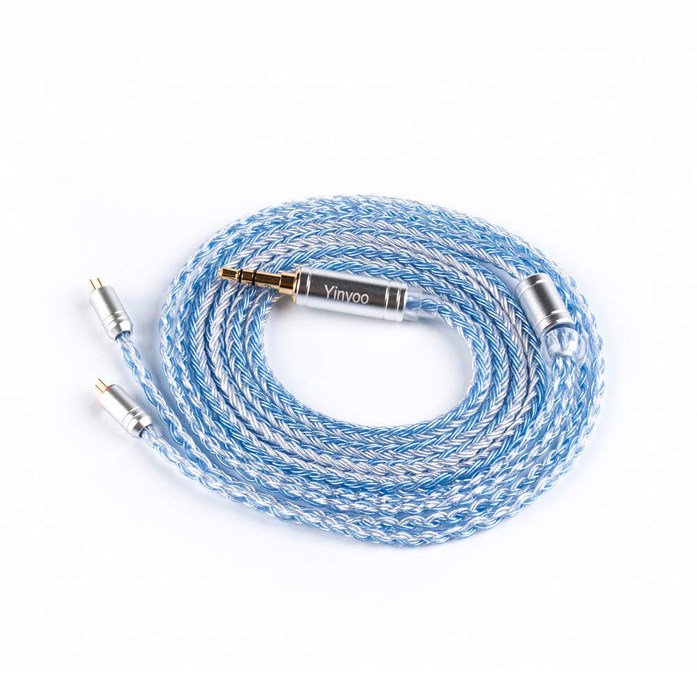 【YYX 4849】2pin 3.5mmリケーブル 4極 16芯銀メッキ 3.5mmイヤホンアップグレードケーブル イヤフォン交換ケーブルZSN/ZSN Pro/ZSN PROX/ZS10/ZS10 PRO/ZST/ZST-X 等に対応（2pin・3.5m