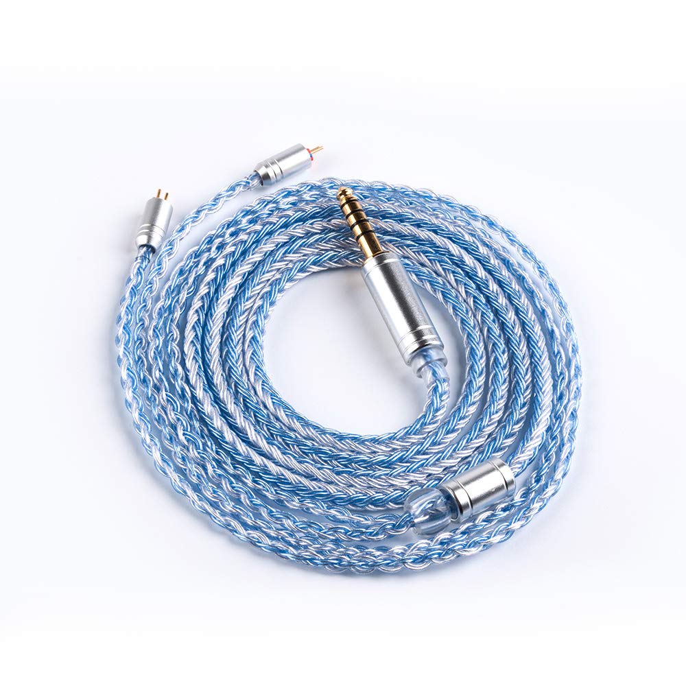 【YYX 4849】2pin 4.4mmリケーブル 4極 16芯銀メッキ 4.4mmイヤホンアップグレードケーブル イヤフォン交換ケーブル ZSN Pro/ZSN PROX/ZS10/ZS10 PRO/ZST/ZST-X等に対応（2pin・4.4mmプラグ