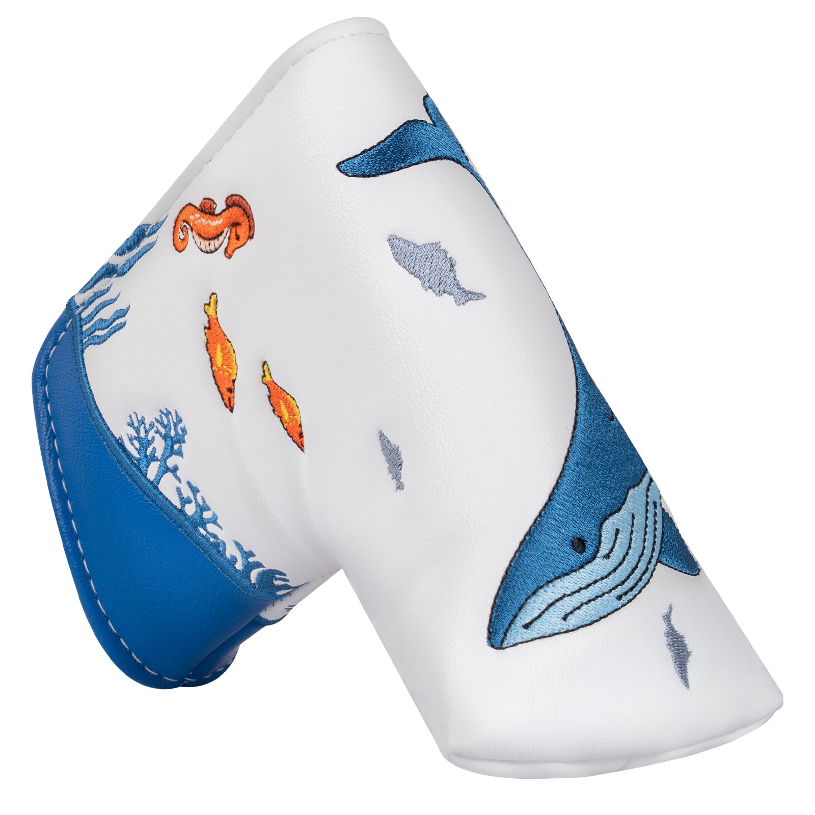 Big Teeth パターカバー ピン型 マグネット ゴルフクラブヘッドカバー パターカバー ピンタイプ ブレード型 ヘッドカバー クジラ 海