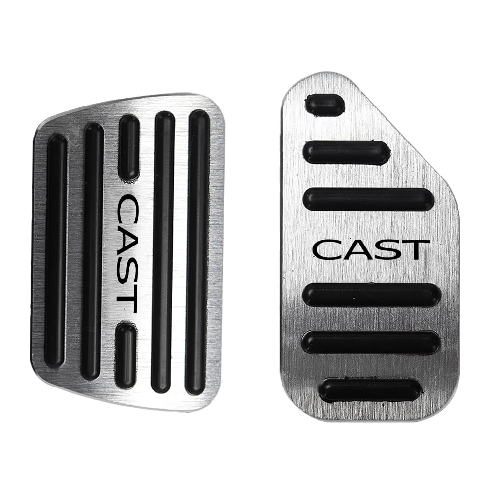 SAWAKAKI ダイハツ キャスト LA250S LA260S 専用設計 ロゴ付き アルミアクセルペダル ブレーキペダルカバー 2個セット（シルバー）