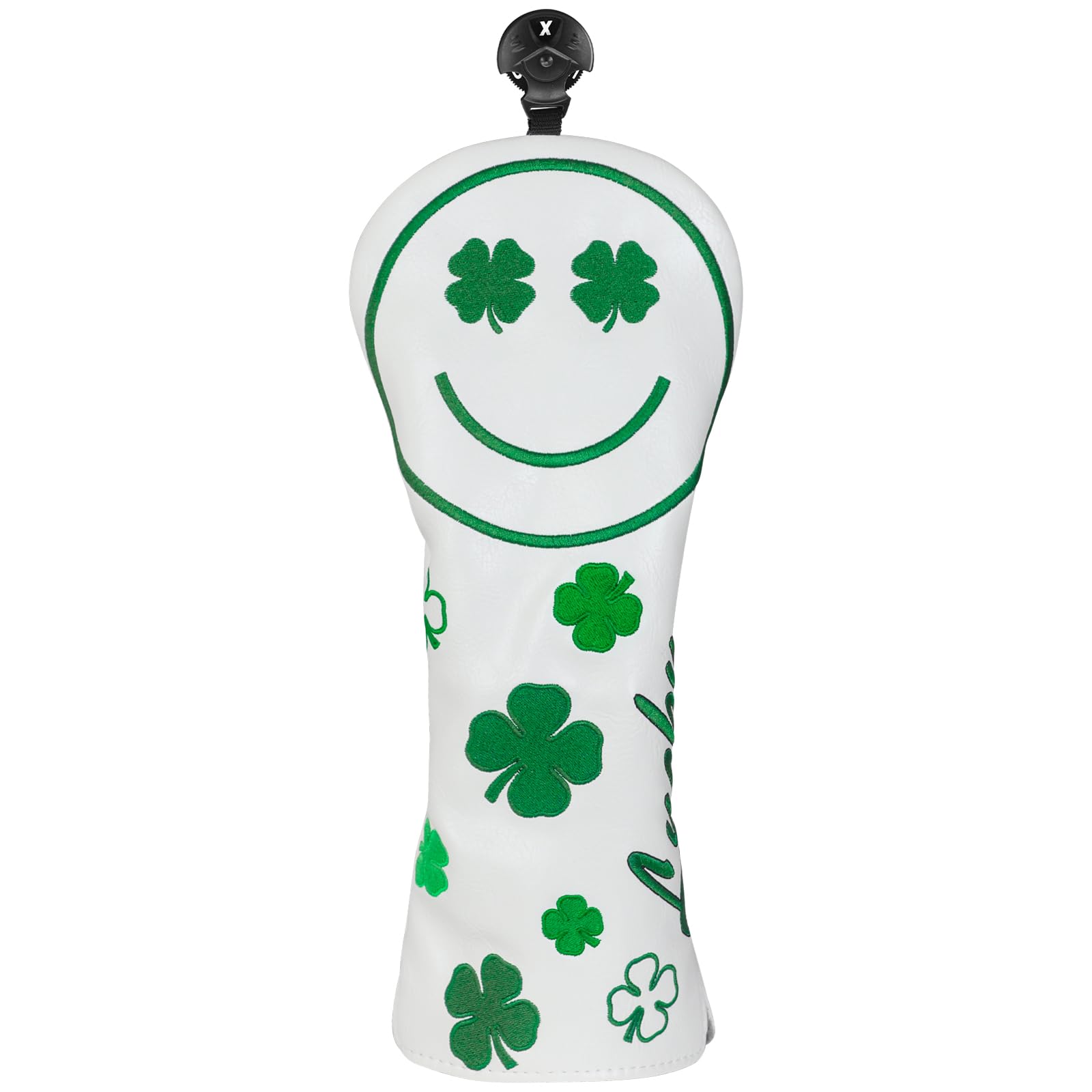 CRAFTSMAN(クラフトマン) フェアウェイウッドカバー 単品 フェアウェイウッド ヘッドカバー セッド ナンバータグ（3、4、5、7、X） エラスティック式 可愛い クローバー スマイル