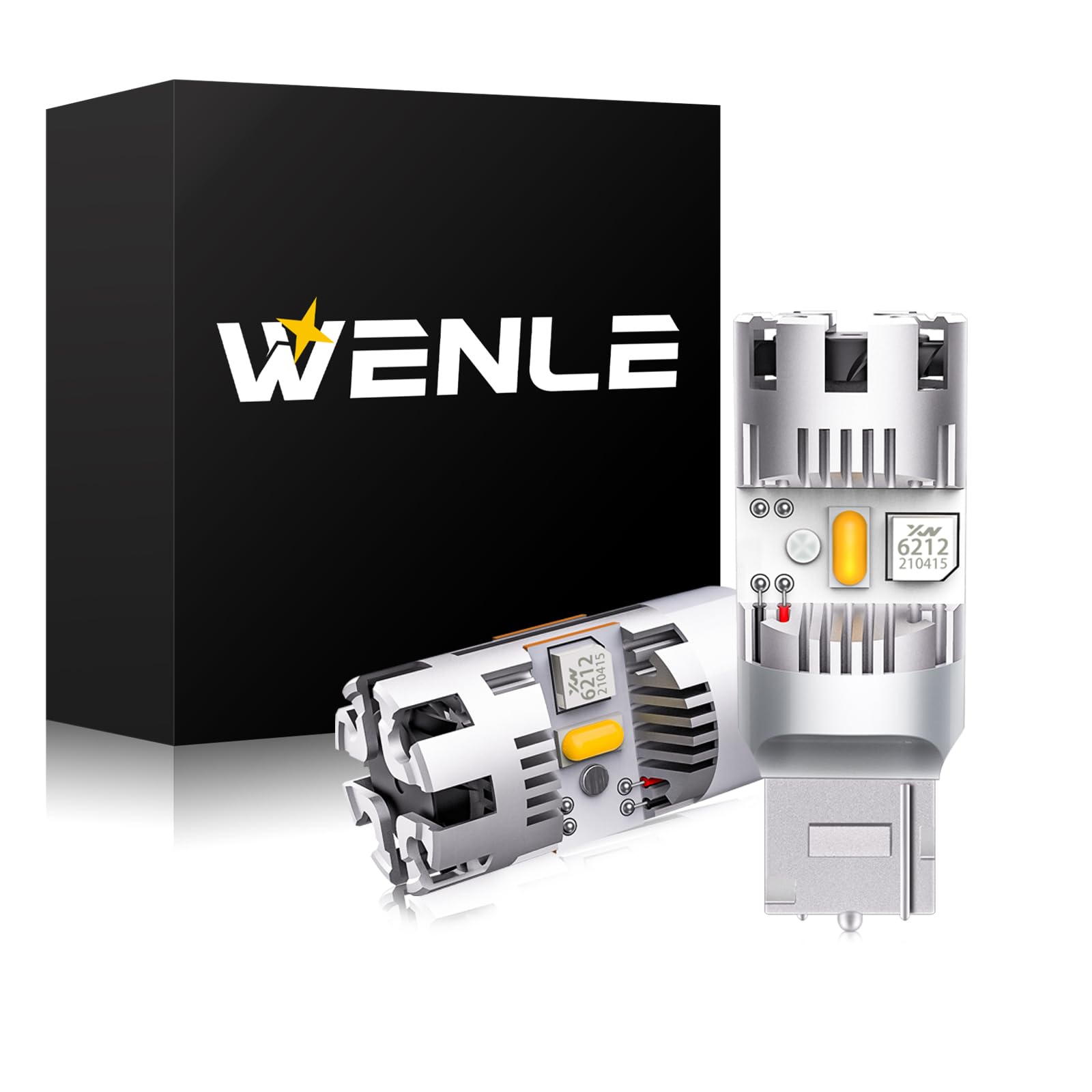 WENLE スーパーキャンセラー技術 T20 ピンチ部違い LED ウインカー アンバー/オレンジ キャンセラー内..