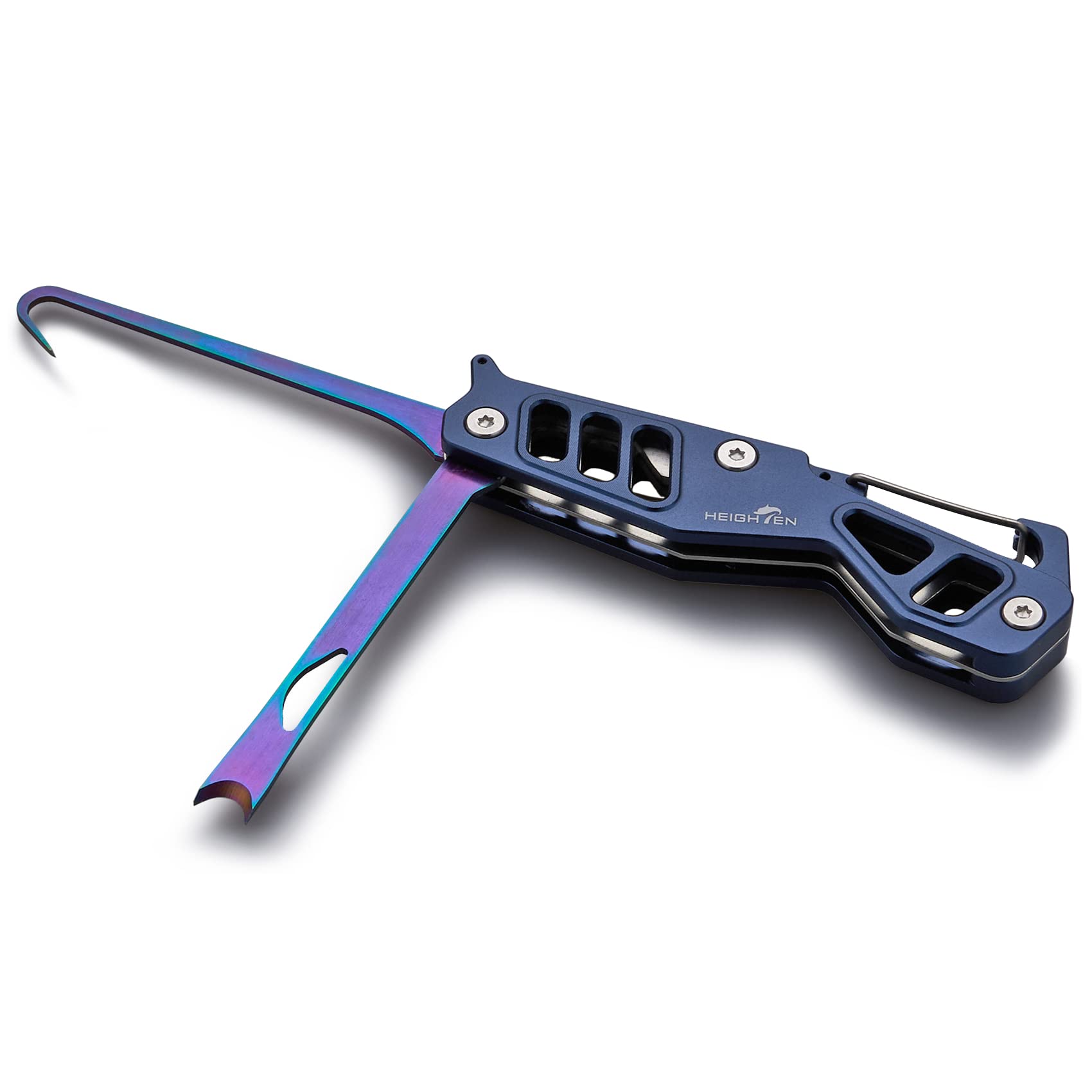 HEIGHTEN イカシメ フィッシングナイフ エギング ステンレス製 ハンドギャフ カンナ直し 折畳式 (タークブルー) (461)