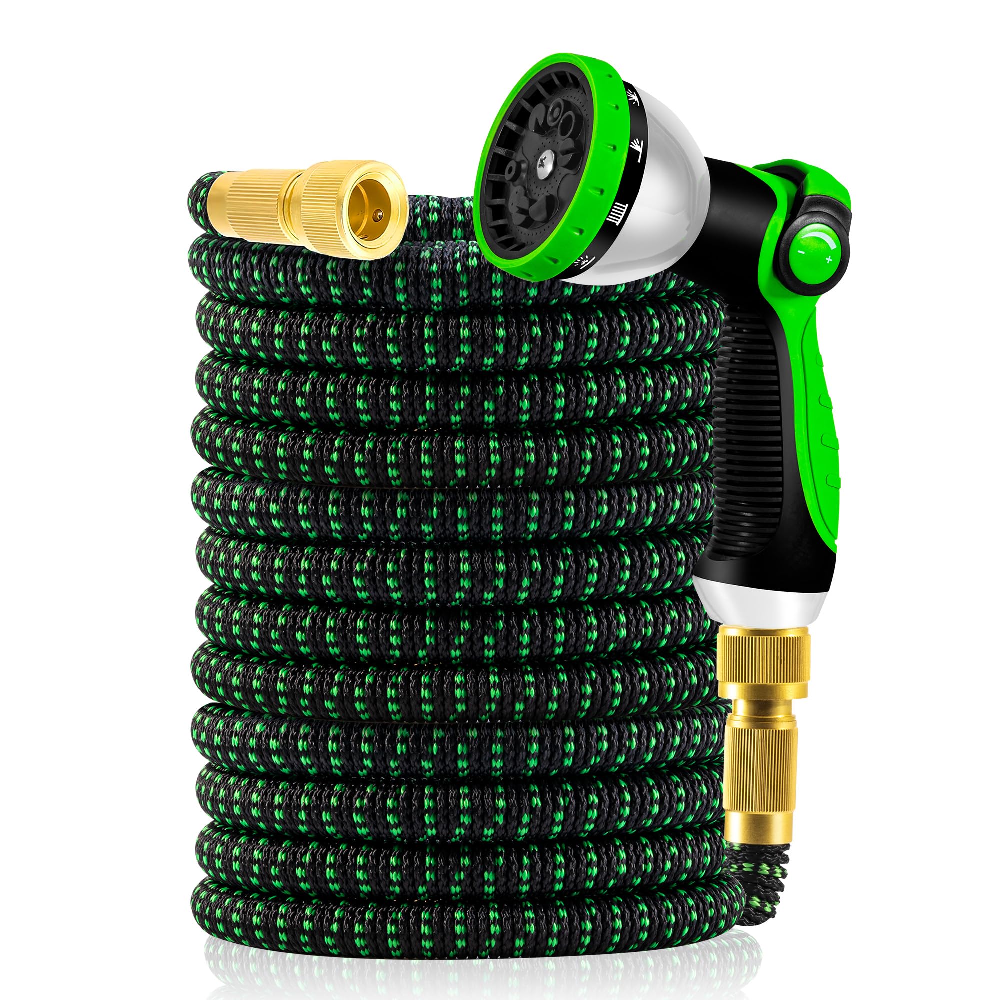 Yofidra ホース 散水ホース 伸縮ホース 3倍伸びる 超軽量0.9kg 10in1散水ノズル 2mmラテックス内層 超..