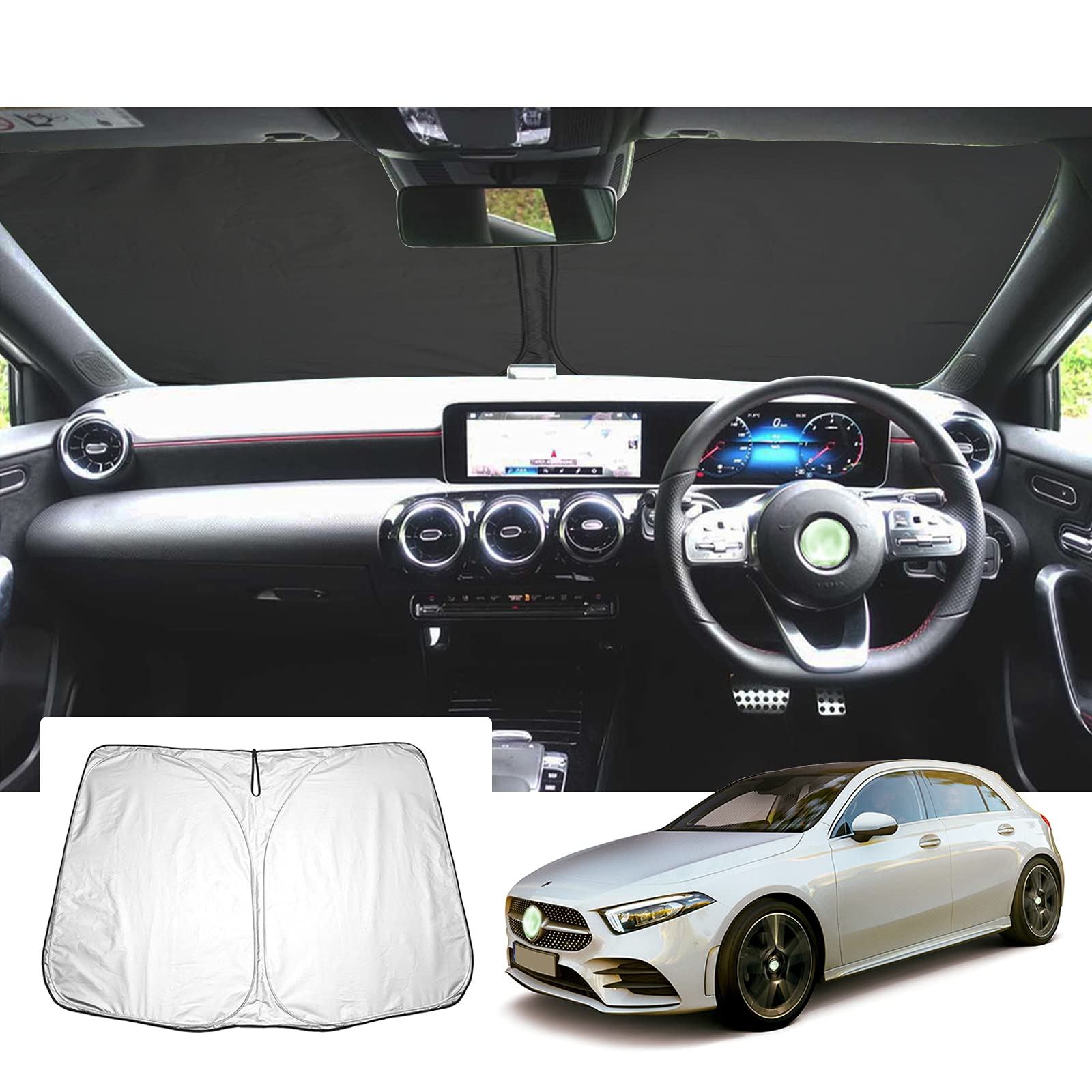 【GAFAT】 メルセデス ベンツ Aクラス W177 4代目 2018+ 専用 車用サンシェード フロントガラス用 ハッ..