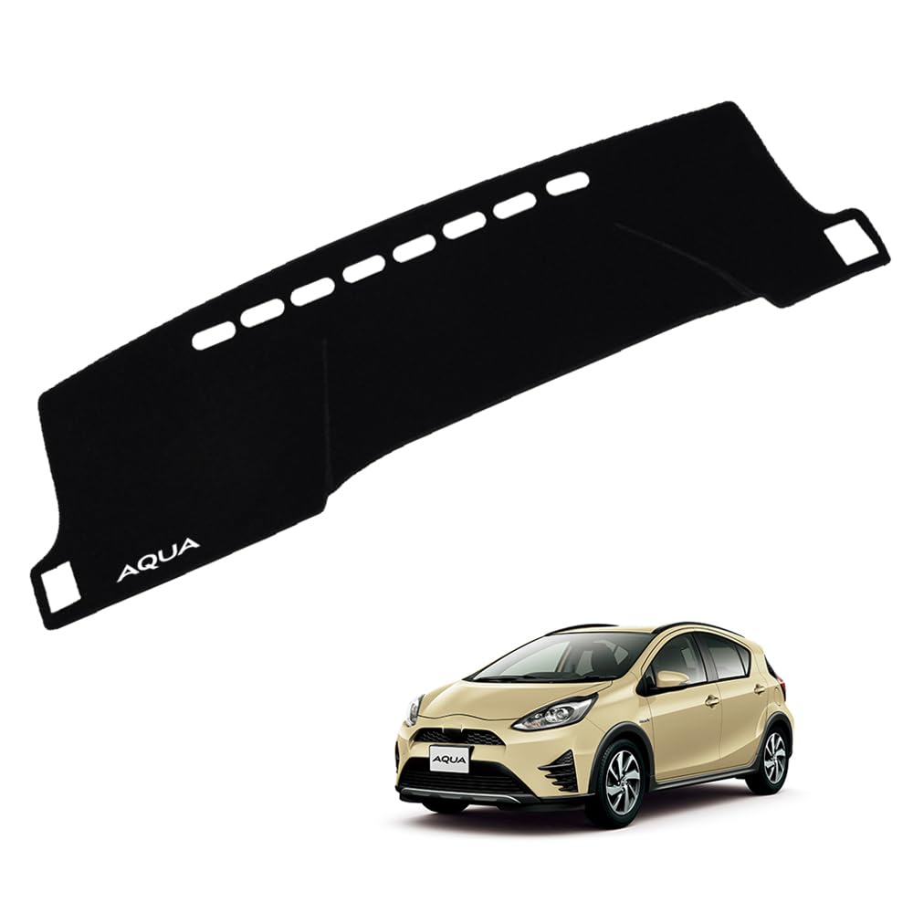 SAWAKAKI トヨタ アクア 10系 専用 ダッシュボードマット 日焼け防止 劣化防止 保護マット ポリエステル素材 滑り止め ロゴ付き アクセサリー 内装 カスタムパーツ