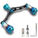 HEIGHTEN V2.0 95mm リール ハンドル 20mm ハンドルノブ 搭載 シマノ ダイワ 通用 スピニングリール用 Aurora Series (V2.0 - ターコイズ&ブラック) (0145)