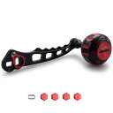 HEIGHTEN 60/70/80/90mm リール ハンドル 4色 シマノ(SHIMANO) ダイワ(DAIWA) アブ(Abu) 通用 ベイトリール用 Harmer Series (80mm/90mm 可変, ブラック/レッド) (163)